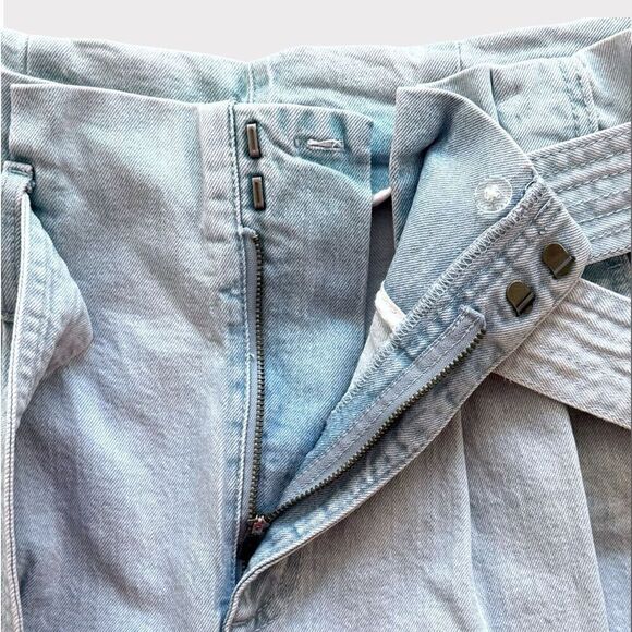 a new day Paperbag High Waist Tapered Jeans With Belt Light Blue Wash Sz 12 - Picture 8 of 11